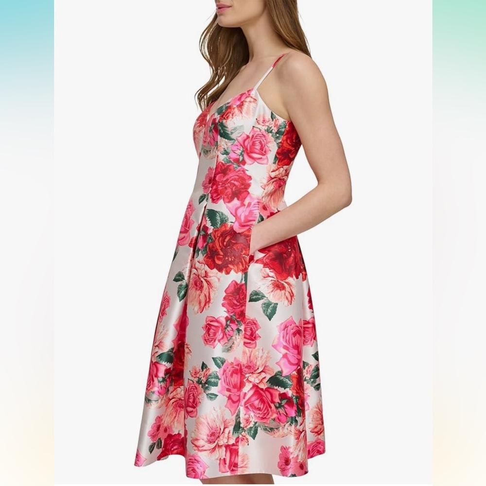 NWT Eliza J Women's Fit and Flare Midi Floral Dress Size 12